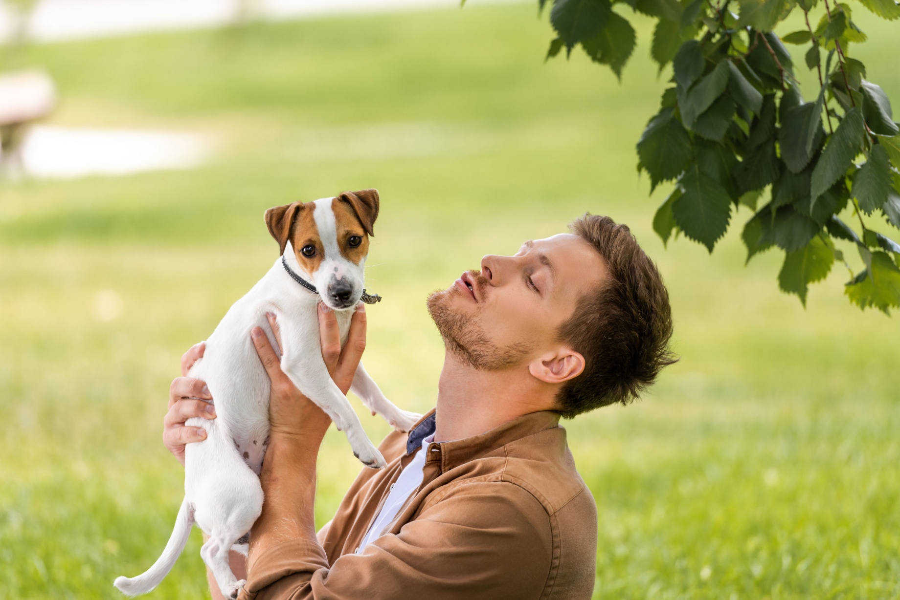 man with dog